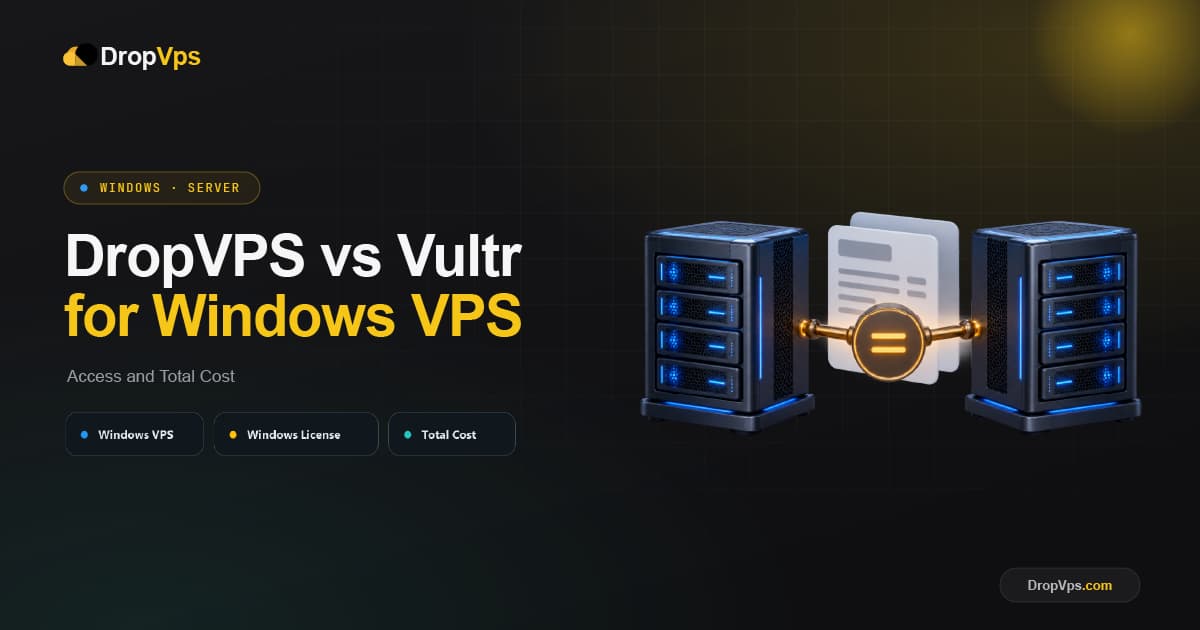 DropVPS vs Vultr for Windows VPS: Access and Total Cost
